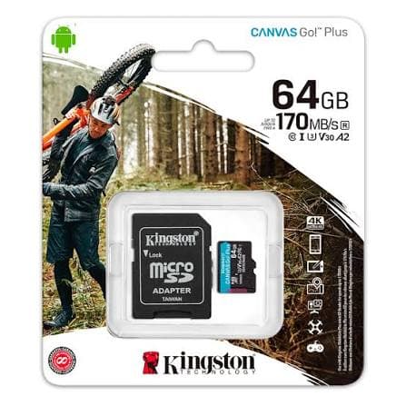 Tarjeta Micro SD Kingston Canvas GO Plus - 64GB / 128GB