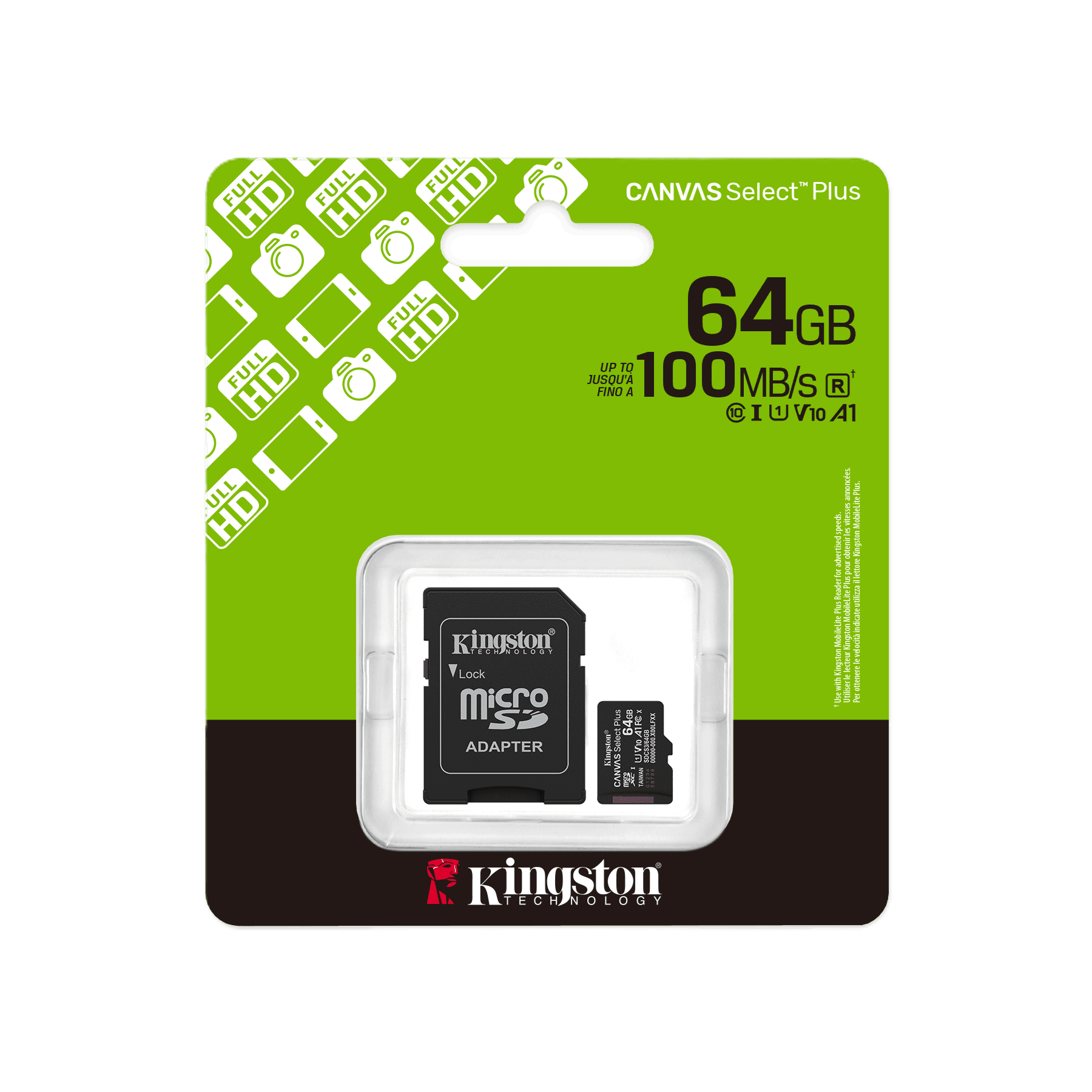 Tarjeta De Memoria Micro SD Kingston Canvas Select Plus - 64GB (100MB/s) / 128GB (150MB/s)
